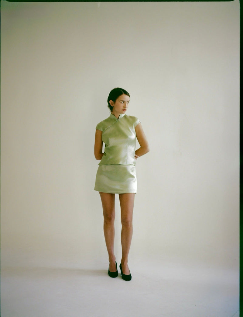 Helen Mini Skirt in Eucalyptus