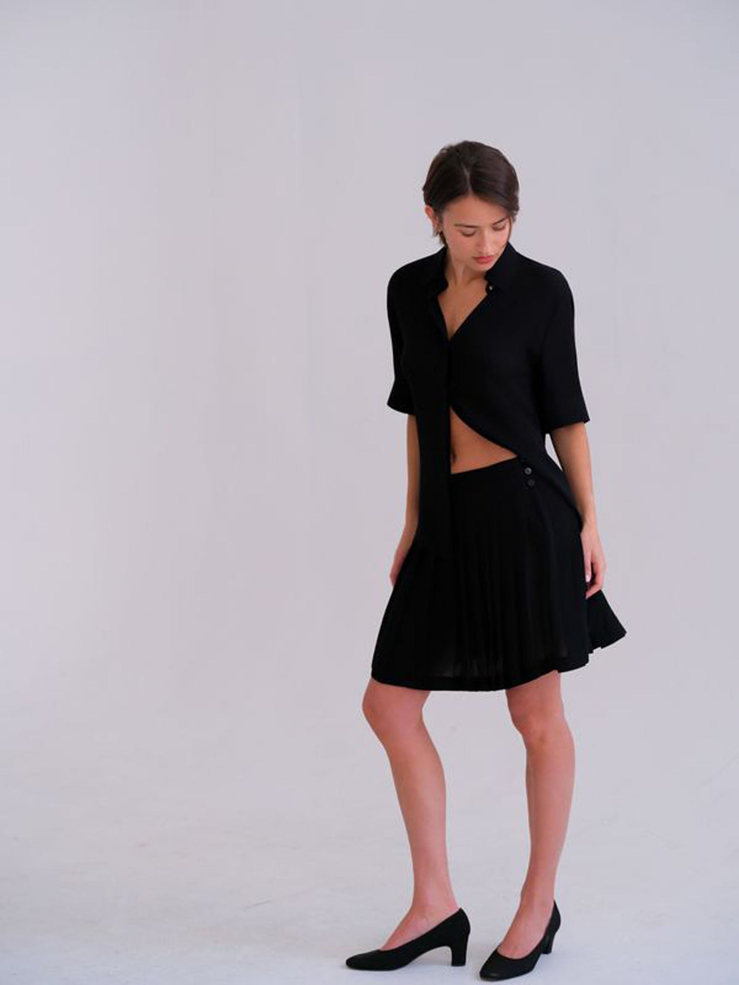 Polina Pleated Skirt in Black