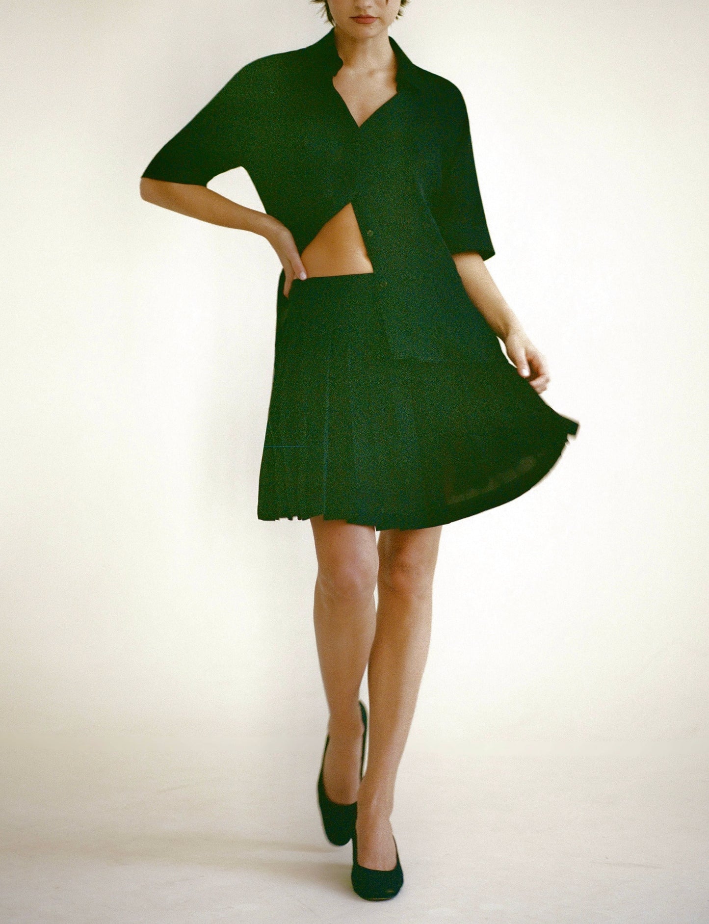 Polina Pleated Skirt in Black