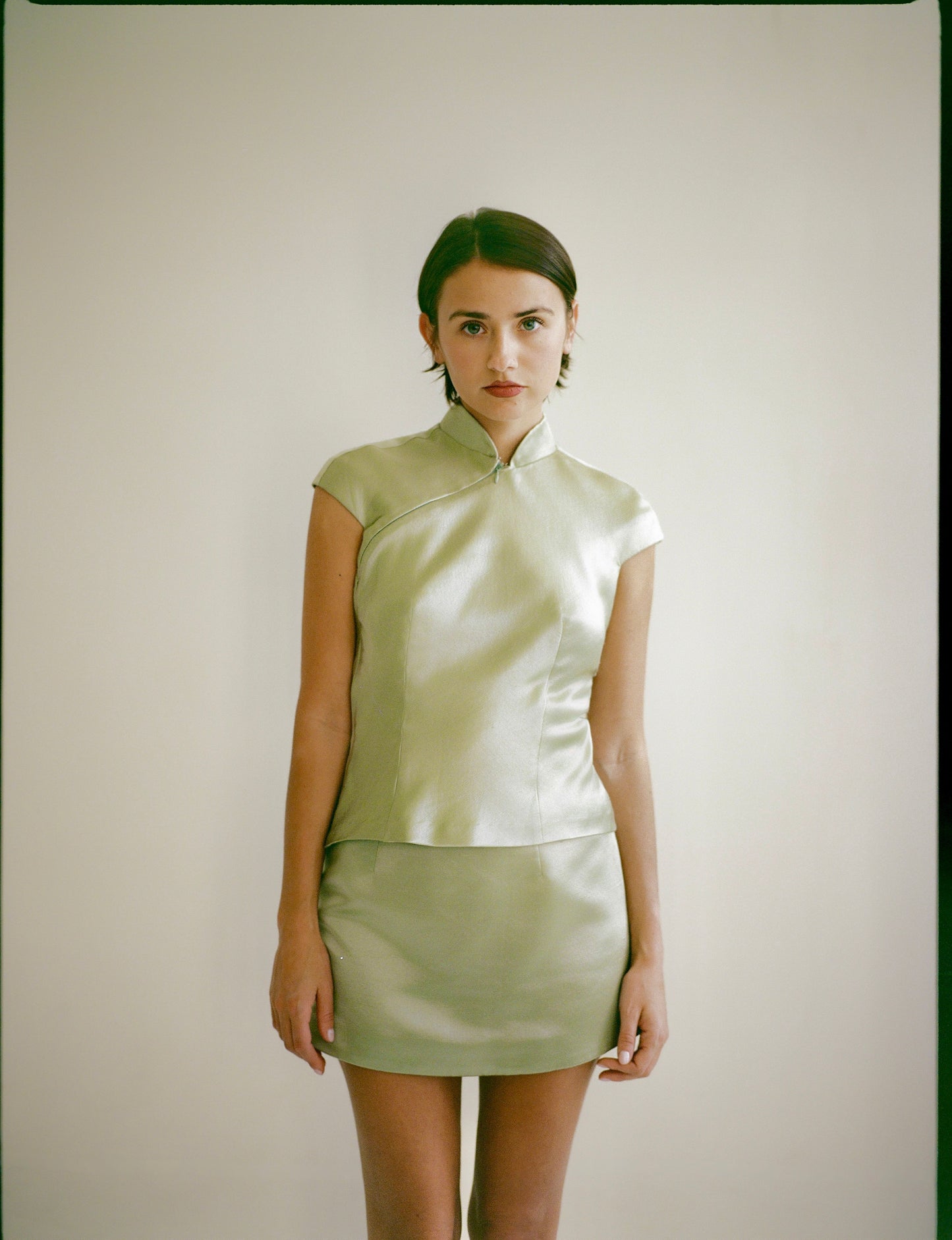 Helen Mini Skirt in Eucalyptus