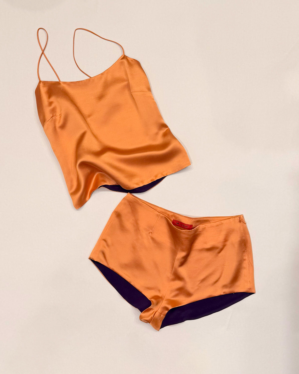 Alexandra Short in Copper Shantung