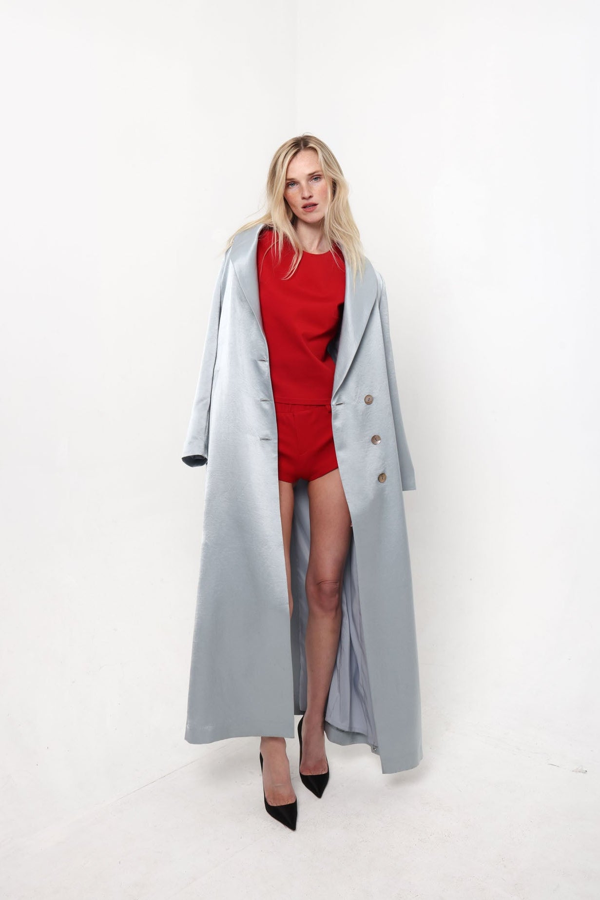 Opera Coat in Powder Blue