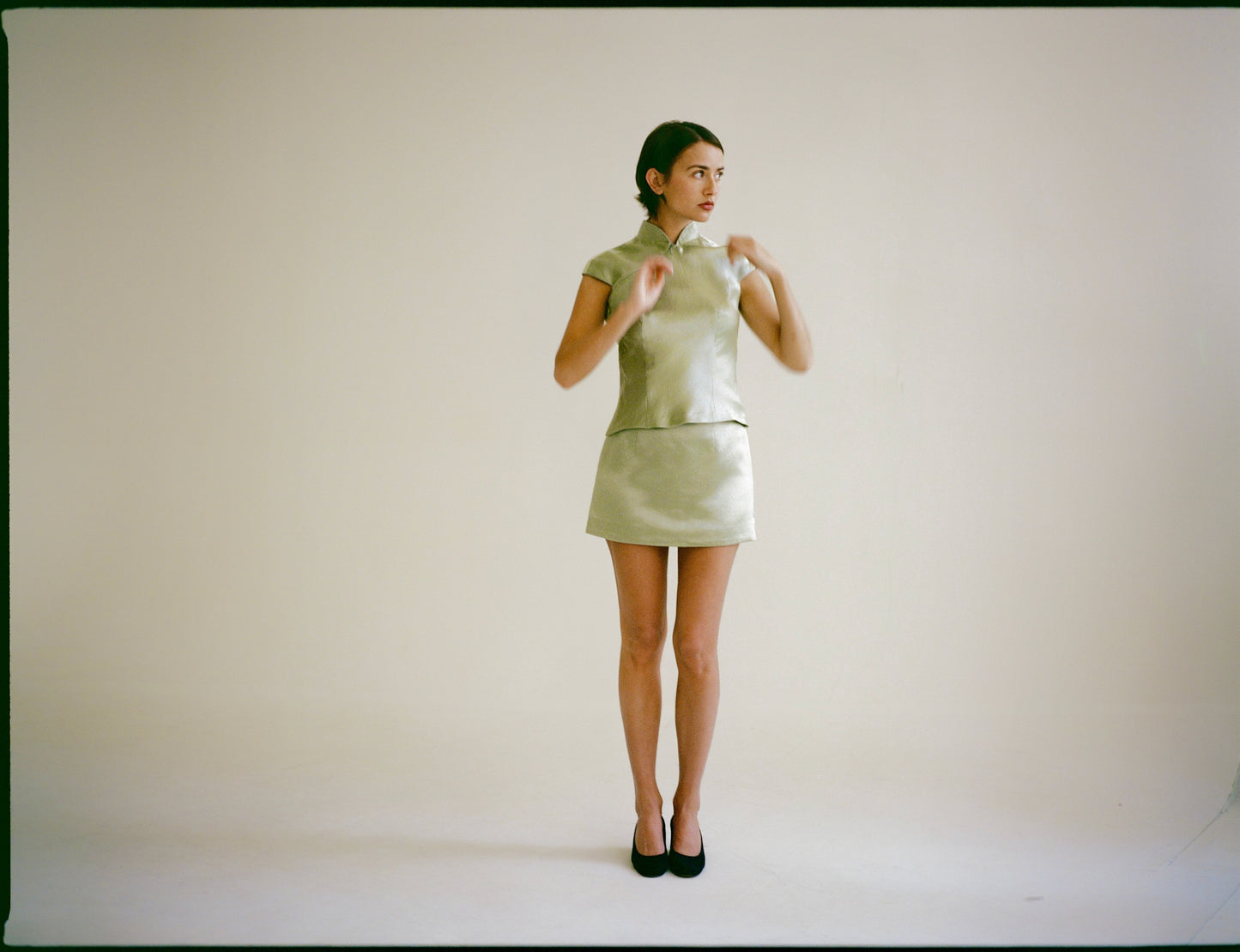 Helen Mini Skirt in Eucalyptus