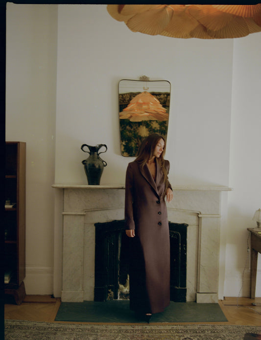 Opera Coat in Plum Brown