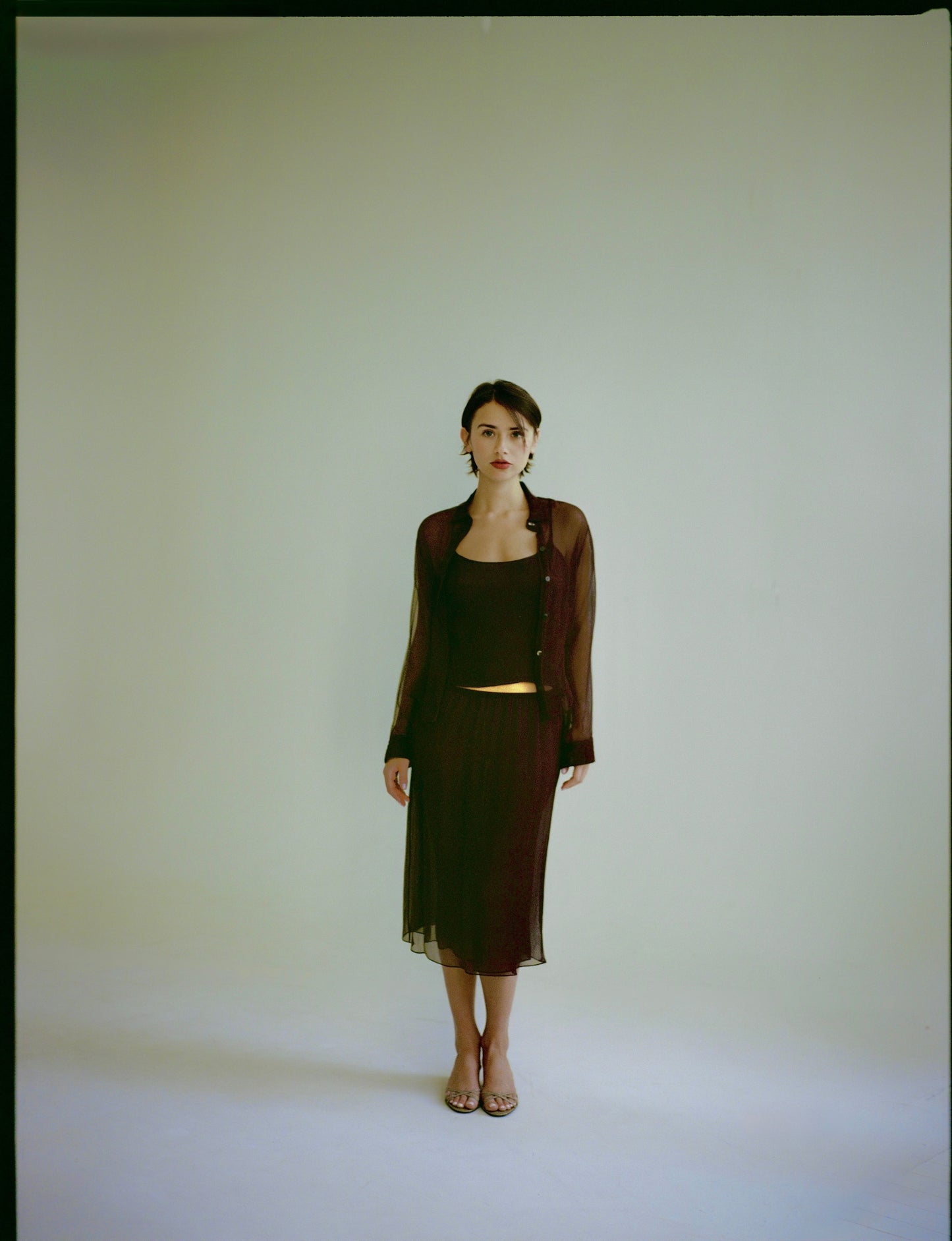 Vera Slip Skirt in Plum Brown