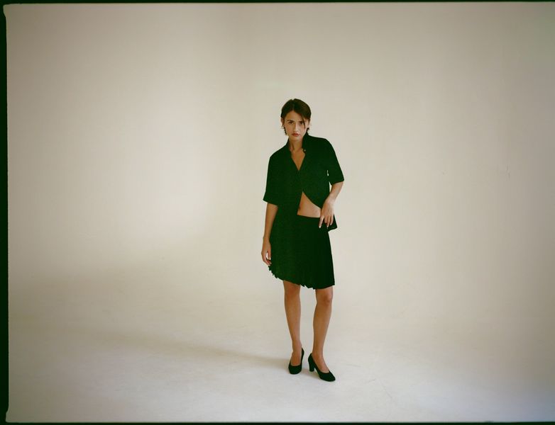 Polina Pleated Skirt in Black