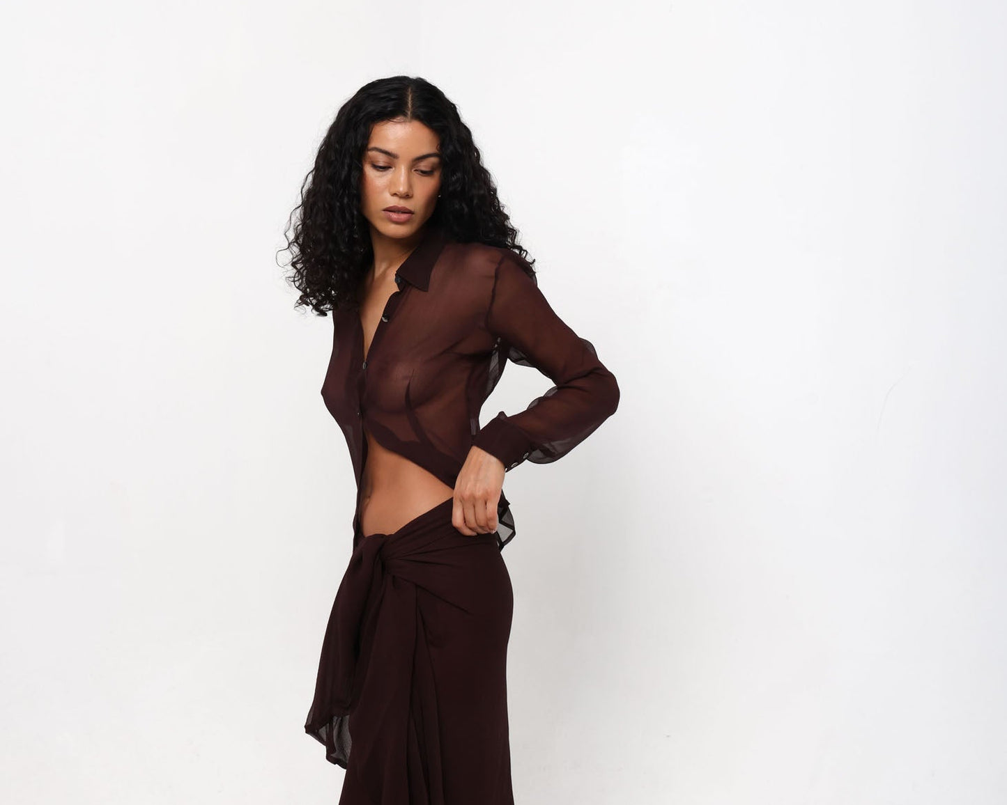 Vanya Shirt in Plum Brown