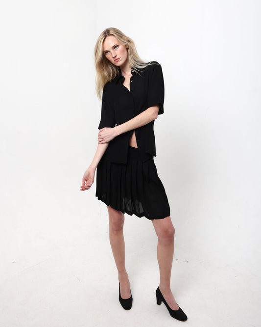 Polina Pleated Skirt in Black