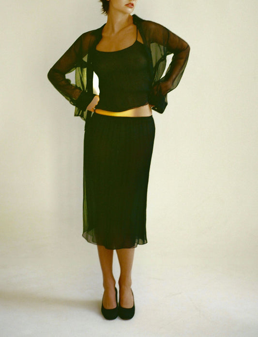 Vera Slip Skirt in Black